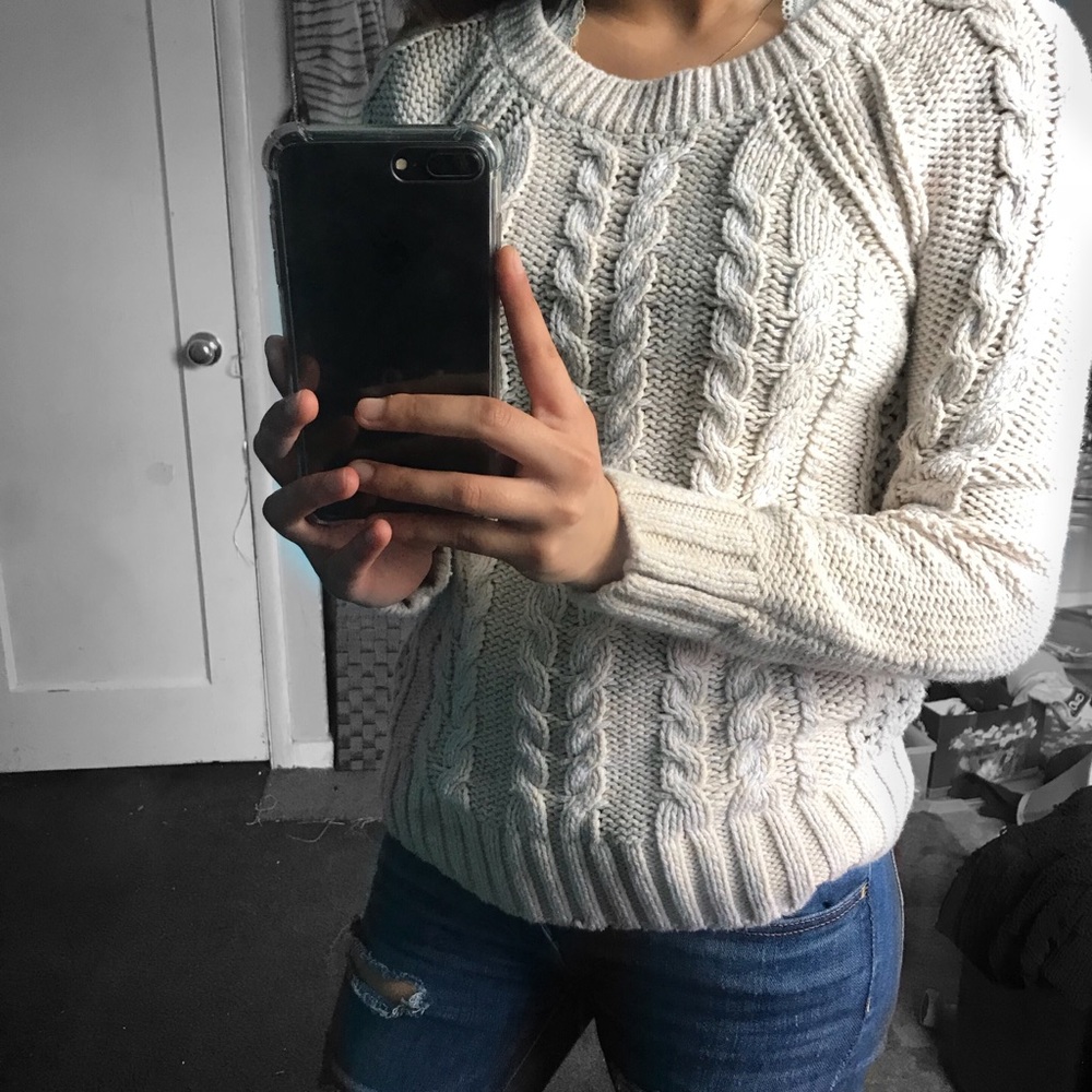 CABLE-KNIT SWEATER